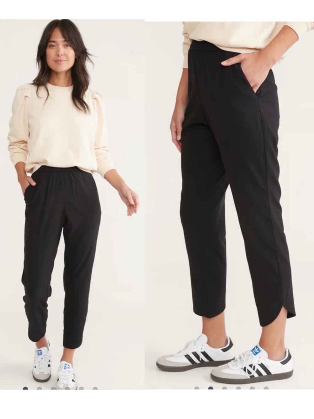 M Marine Layer Black Cropped Pull-On Ankle Pants